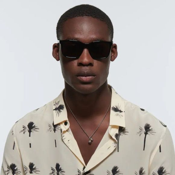 Saint Laurent SL500 001 BRAND NEW Sunglasses Black Gray Square Unisex - Picture 3 of 11